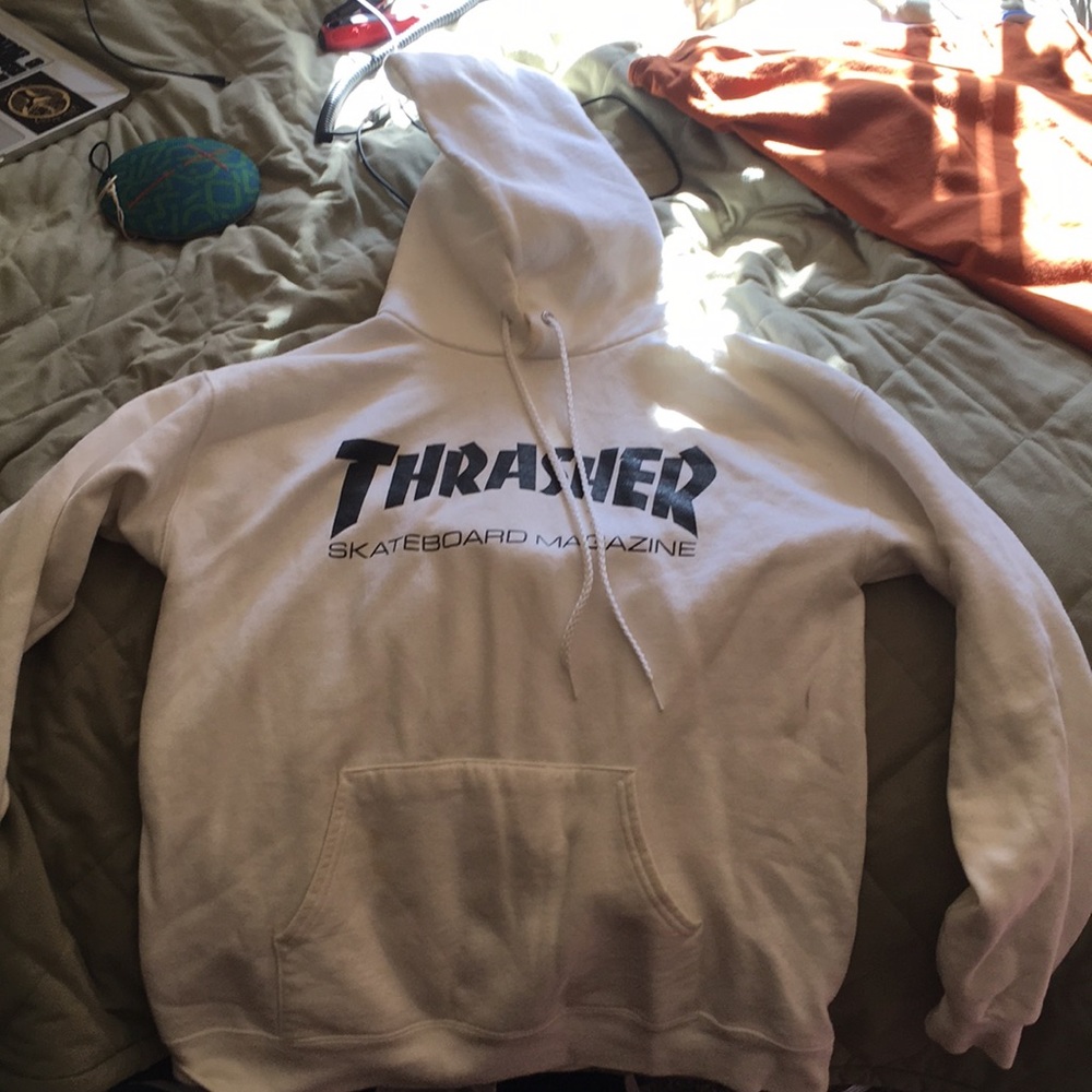 Brand new white thrasher hoodie